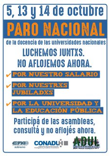 PARO NACIONAL DE LA DOCENCIA UNIVERSITARIA Y PREUNIVERSITARIA