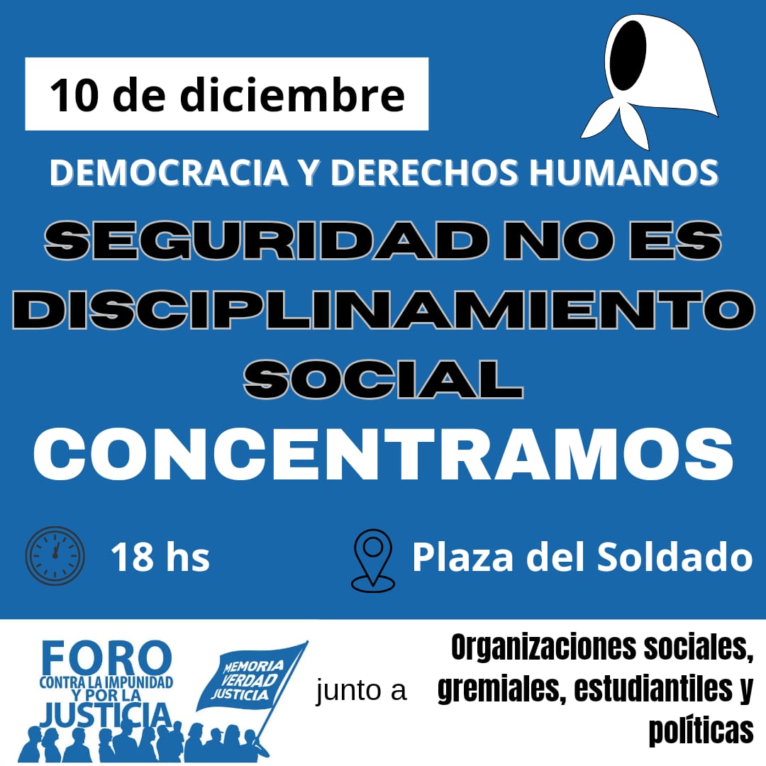 Martes 10, 18hs., en Plaza del Soldado