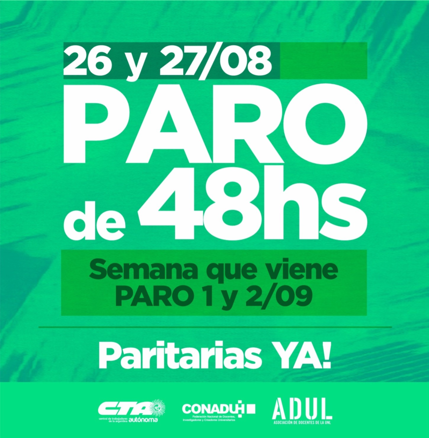 26 y 27: Paro Nacional Docente