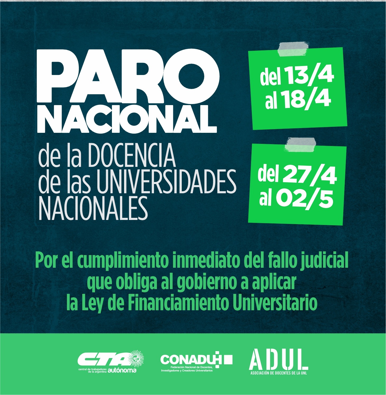La Docencia Universitaria va al PARO NACIONAL