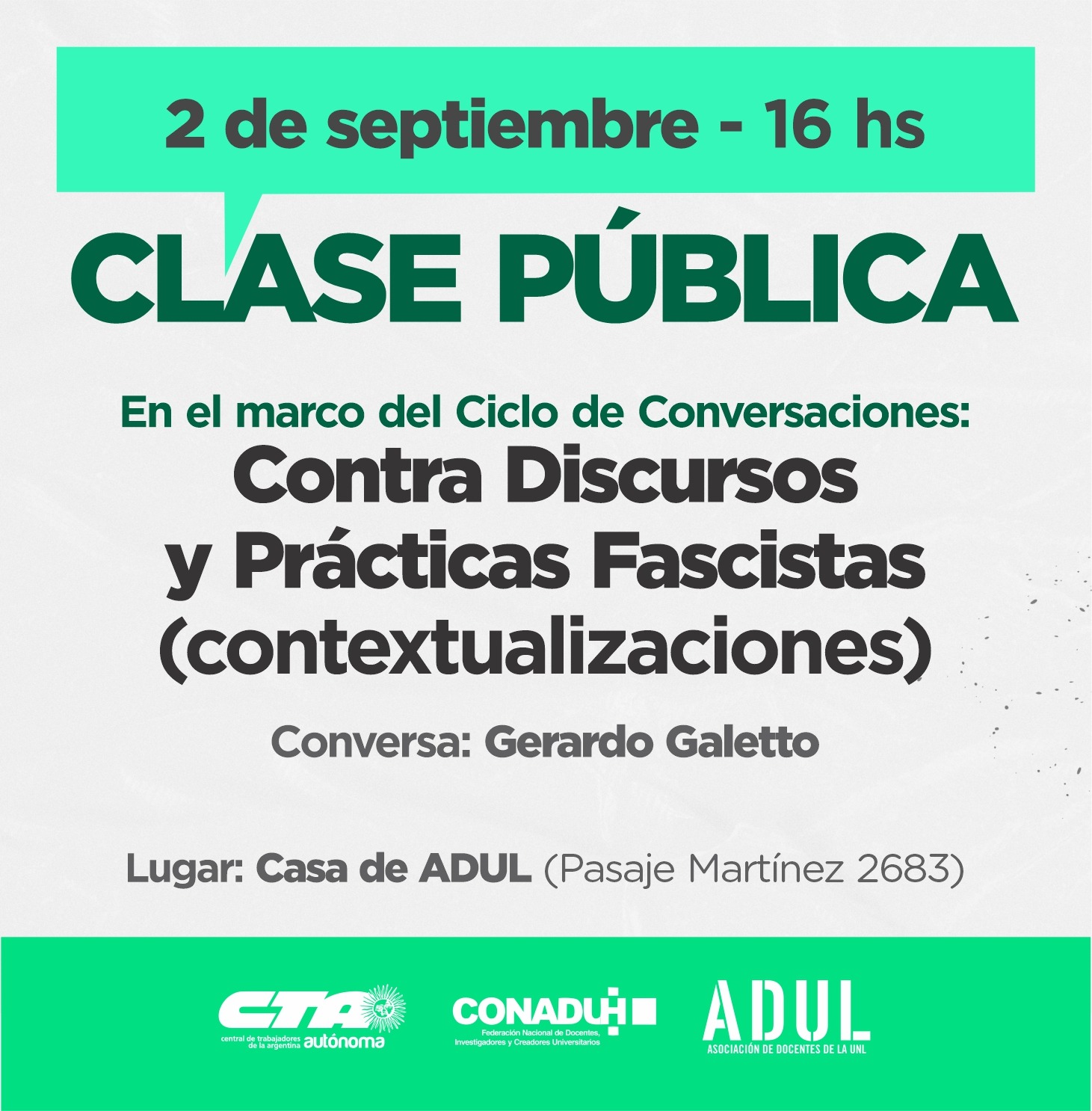 «Contra discursos y prácticas fascistas»