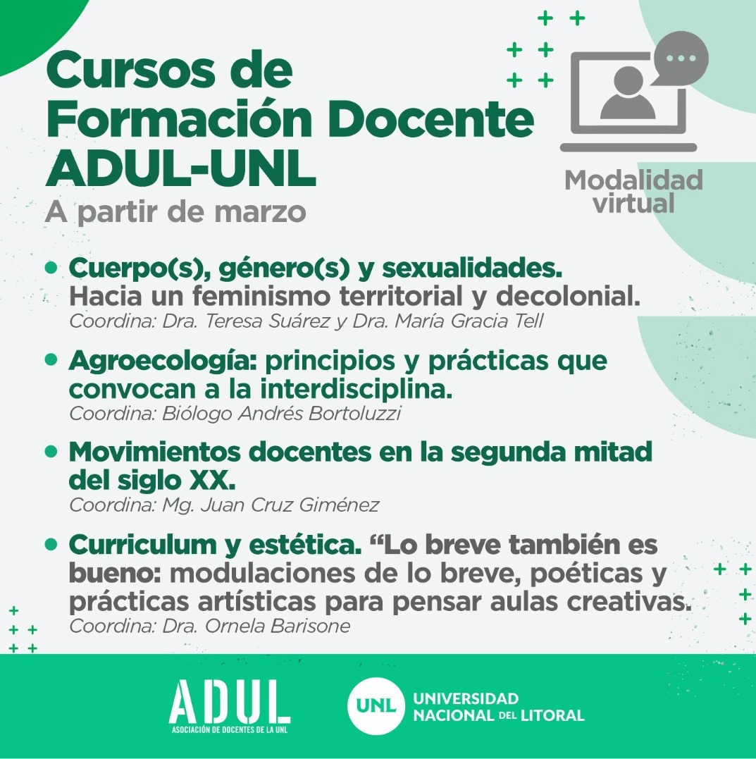 Cursos gratuitos de formación ADUL-UNL