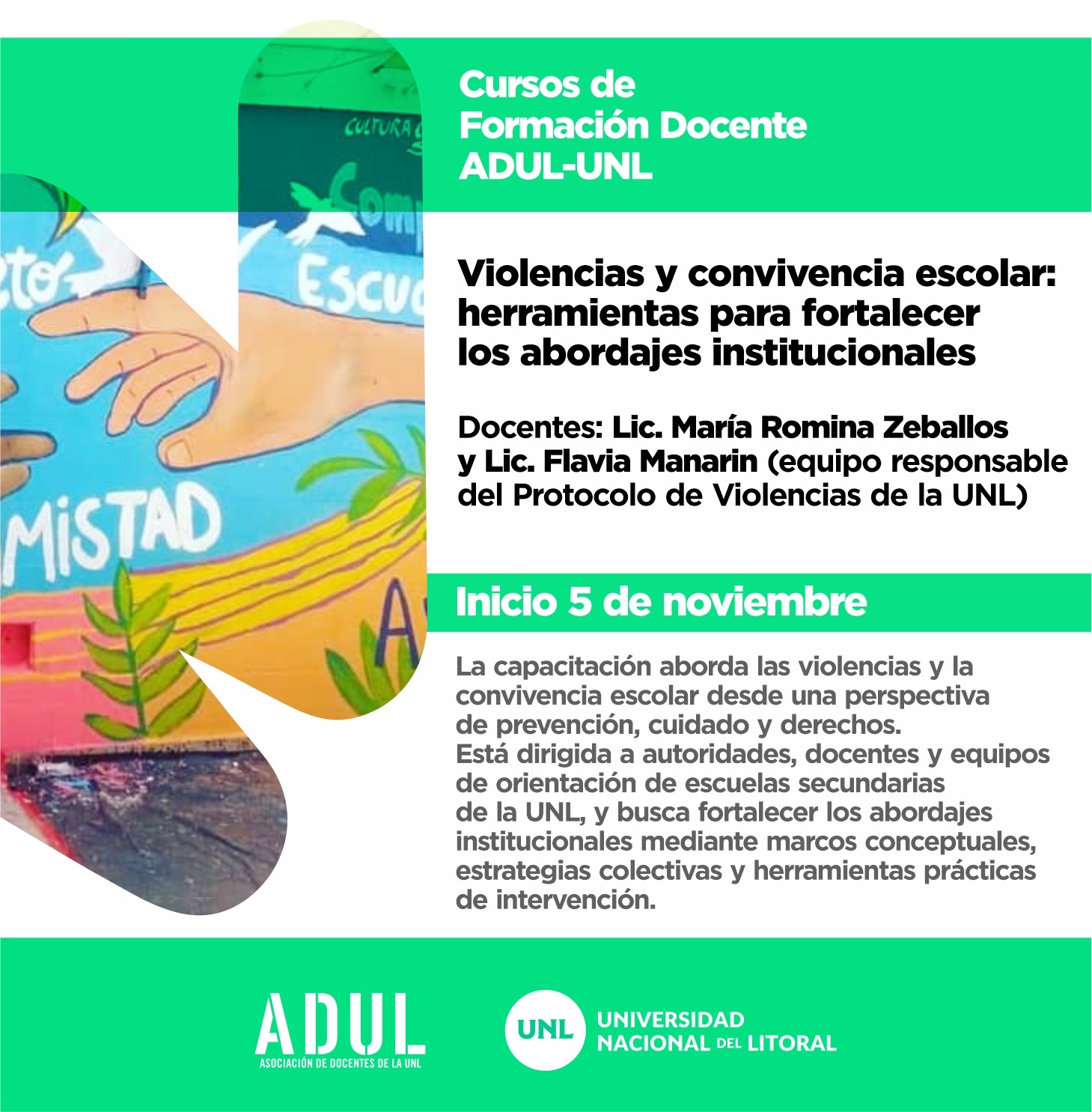 Curso ADUL-UNL: «Violencias y convivencia escolar»
