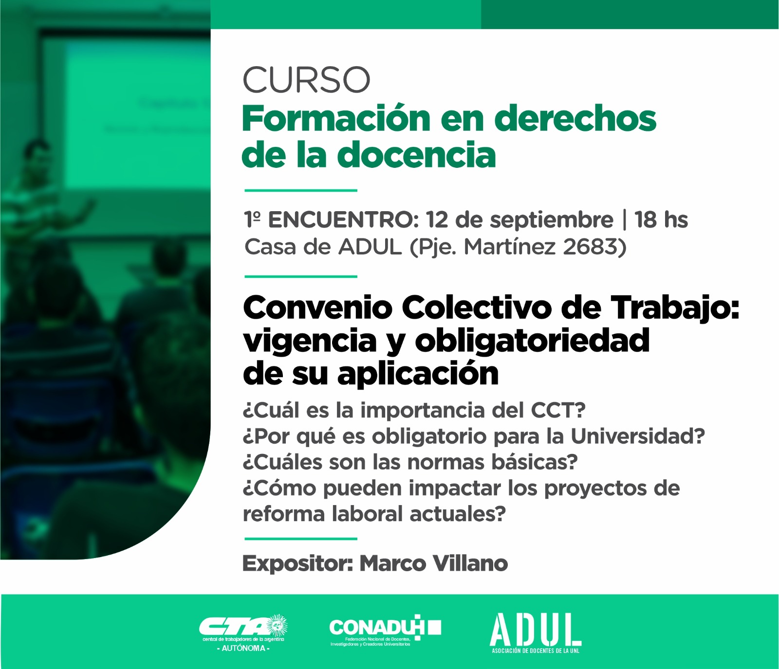 CCT: vigencia y obligatoriedad de su aplicación