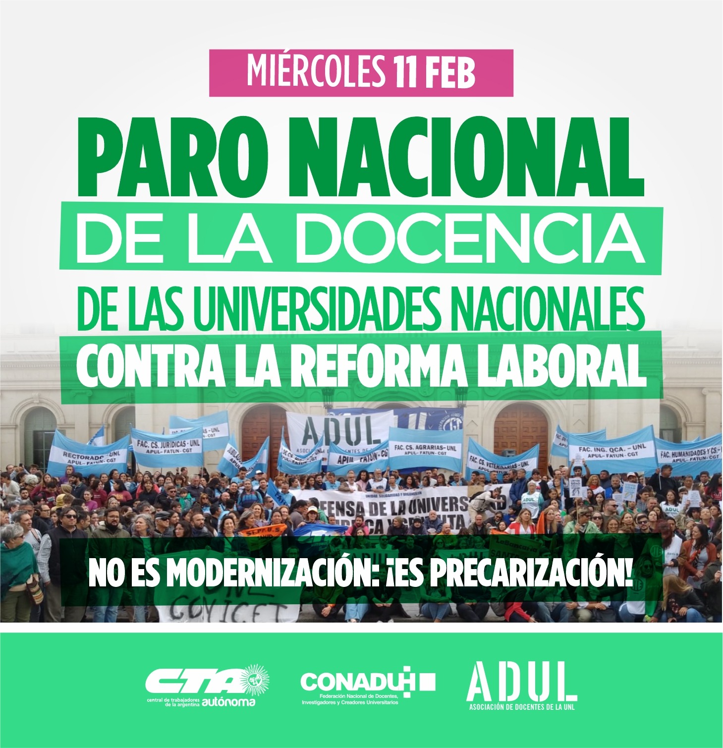 Este miércoles 11 vamos al paro!