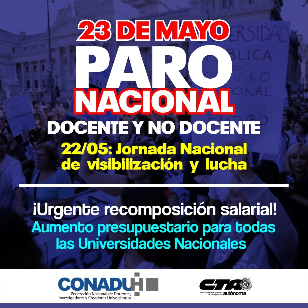 Paro Nacional el 23 de mayo