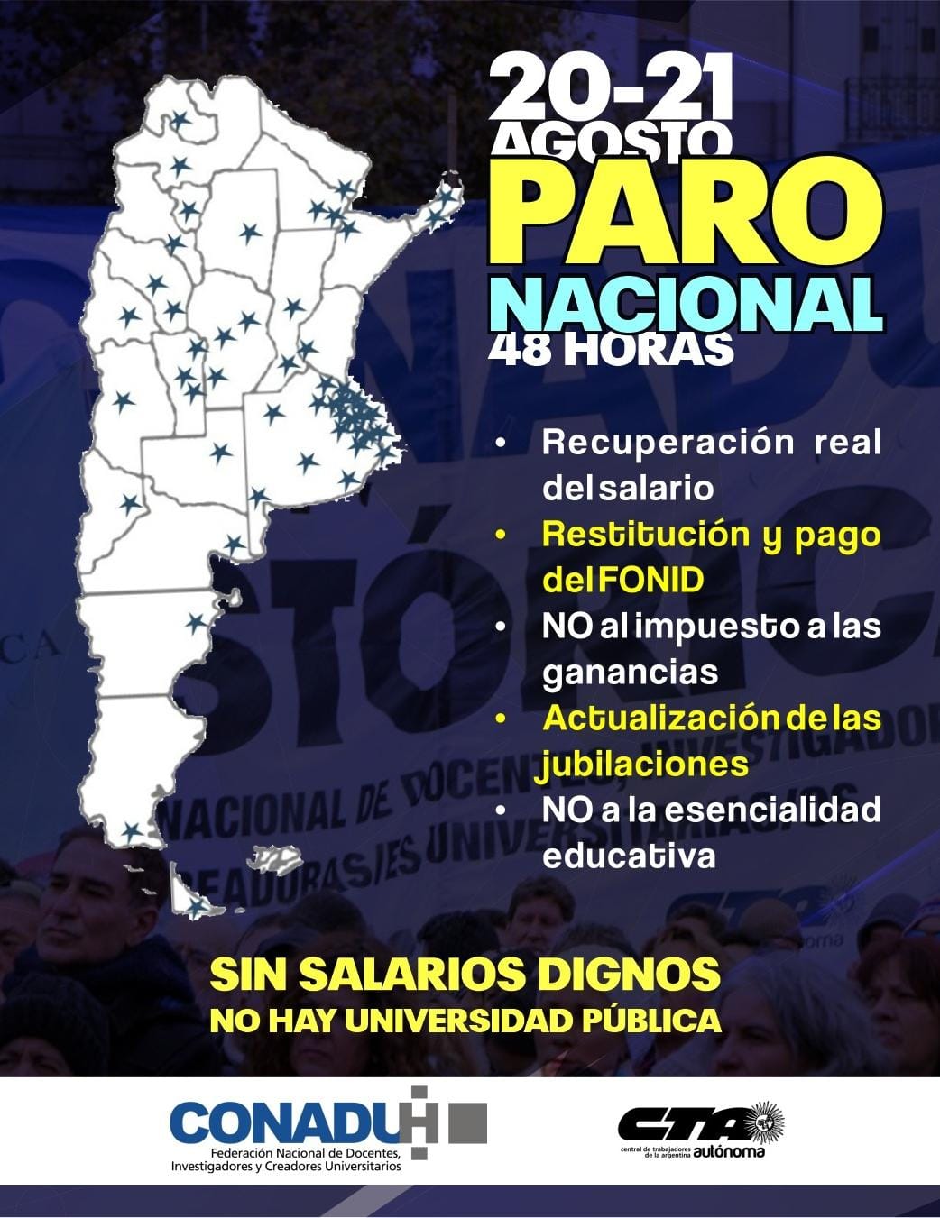 Comenzó el paro nacional en todas las universidades del País