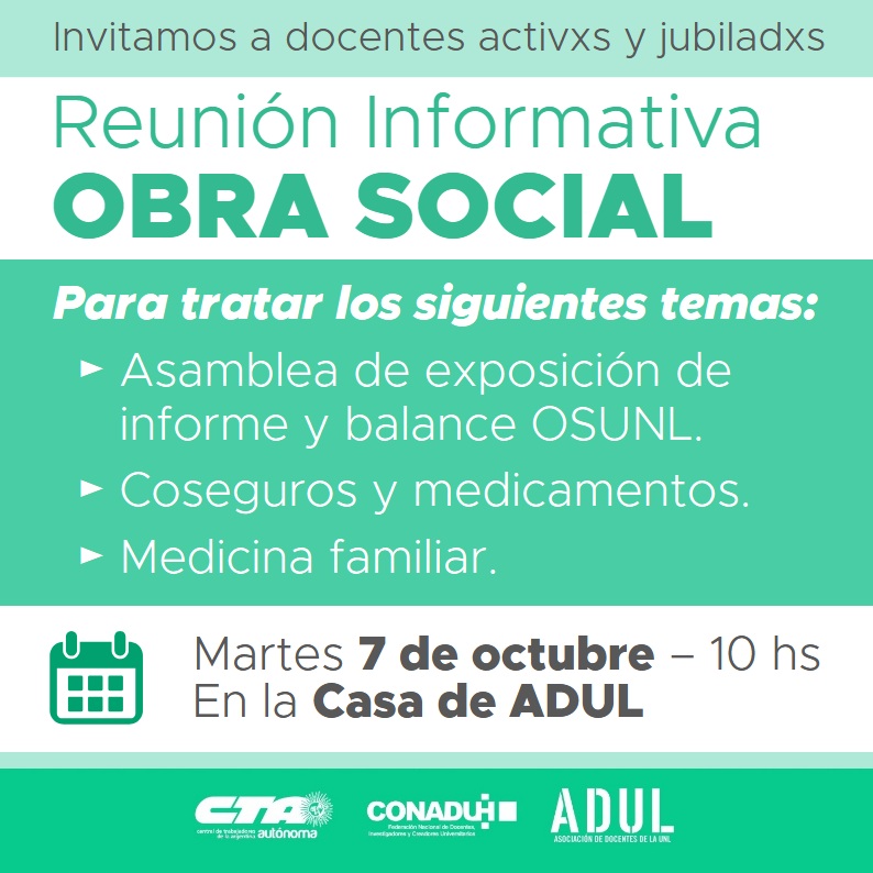 Obra Social: reunión informativa