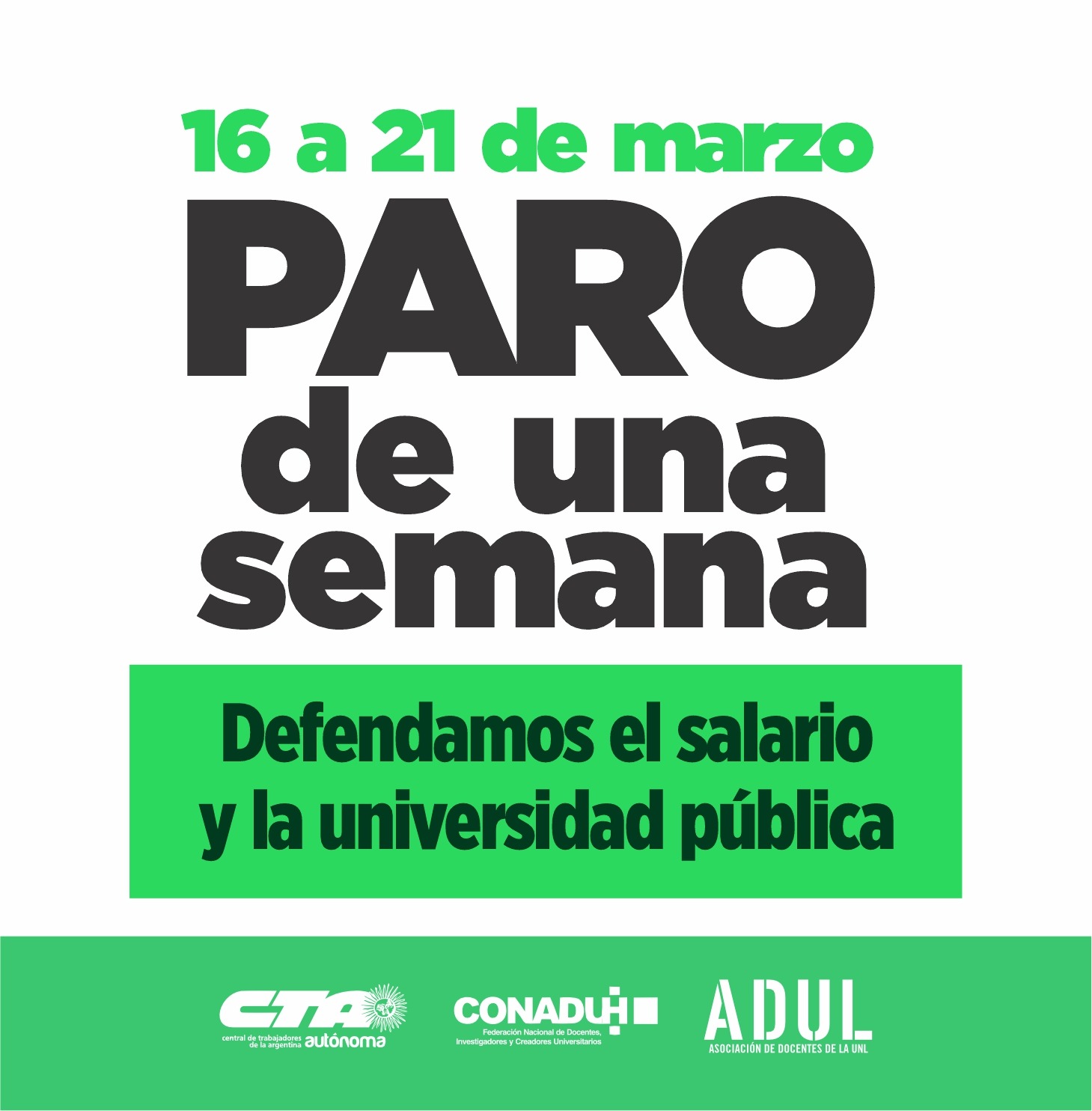 La semana que viene: TODXS AL PARO