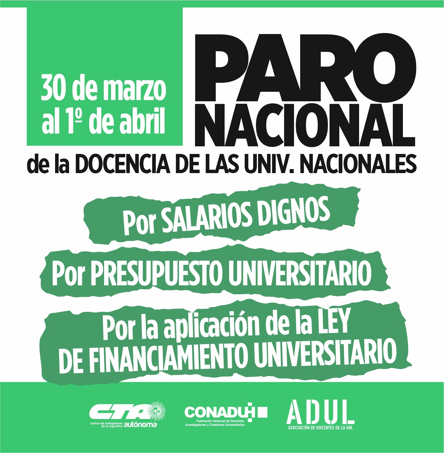 La semana que viene volvemos al PARO