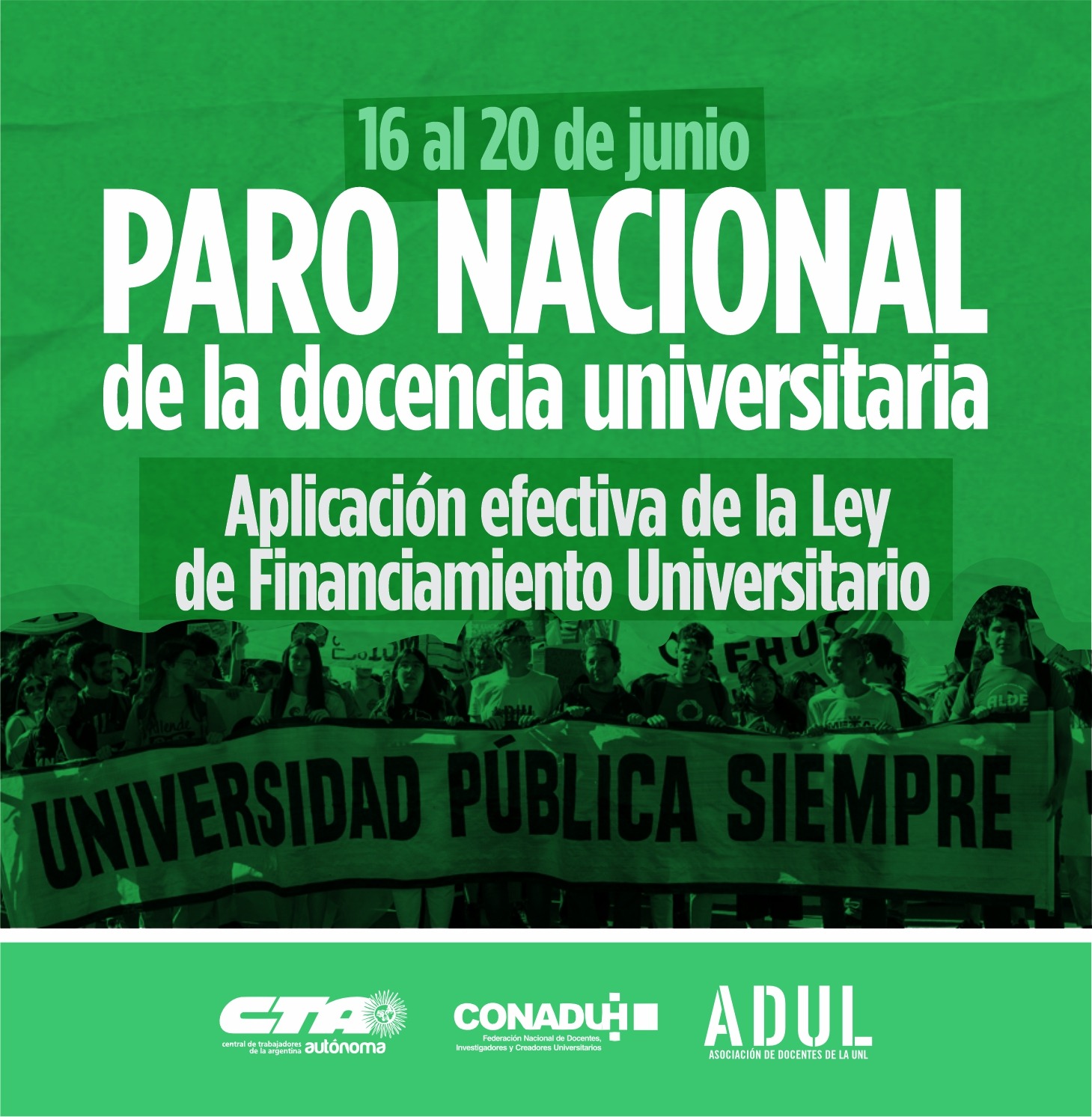 PARO NACIONAL del 16 al 20 de junio