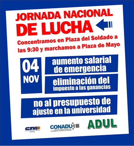 4 de noviembre: Jornada Nacional de Lucha